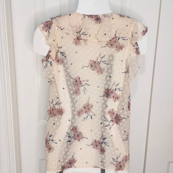 Joie "Eddison" Floral Ruffle Boho/Peasant Inspired Blouse - Picture 3 of 10